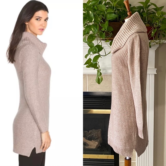 WHBM Textured Tunic Sweater Size M Cowlneck - Picture 2 of 9